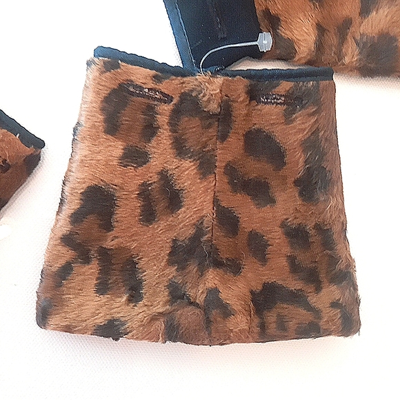LEOPARD SKIN SHORT FUR COLLAR & CUFFS FULLY LINED. - Picture 3 of 6